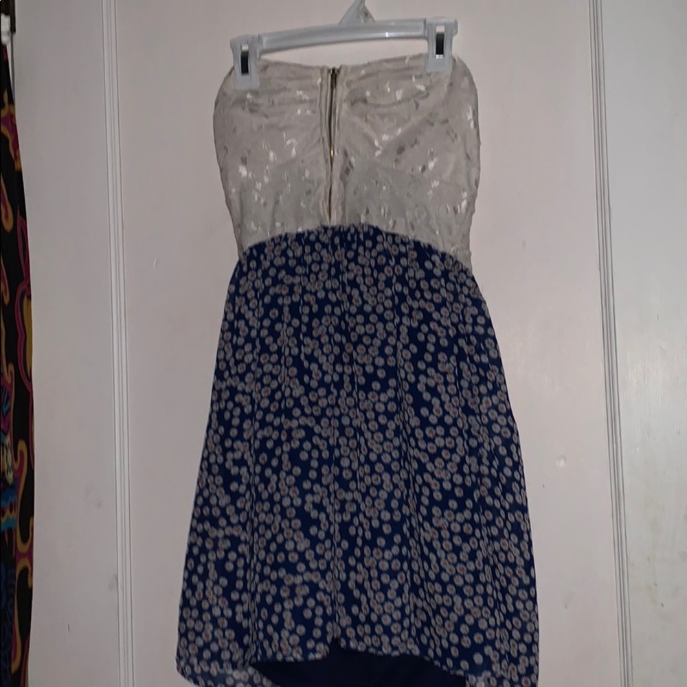 Strapless floral dress